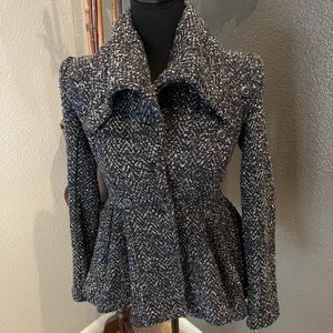 Free People peplum style tweed like jacket/blazer.